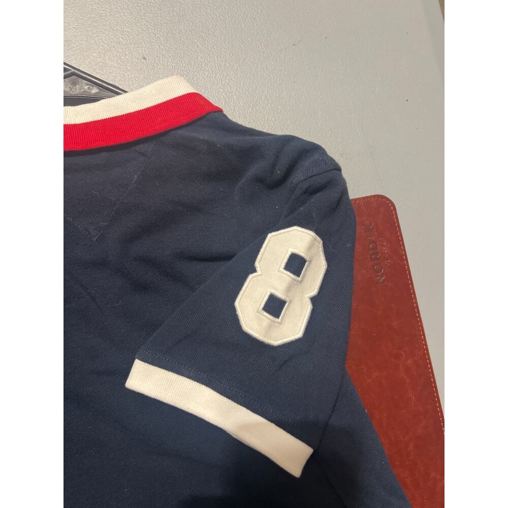 TOMMY HILFIGER BOY POLO SHIRT S (8-10) SHORT SLEEVE /NAVY BLUE